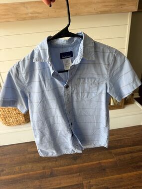 Basic Editions Light Blue Short Sleeve Button-Down Shirt